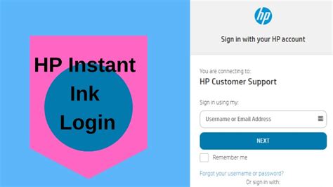 hp instant ink account log in