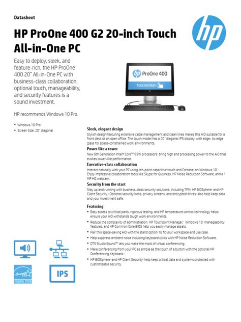 Hp Proone 400 G2 Specs