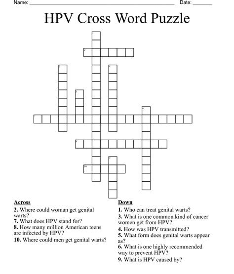 hpv wart crossword clue