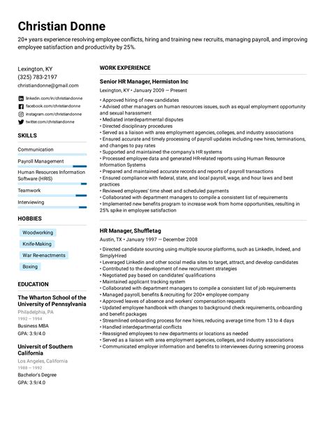 Human Resources (HR) Manager Sample [+Skills & Summary] 