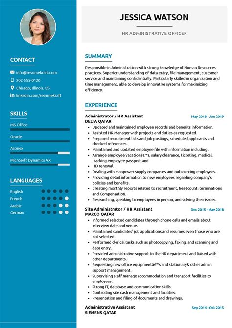 hr and admin executive resume sample
