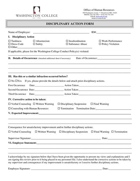 Hr Disciplinary Forms