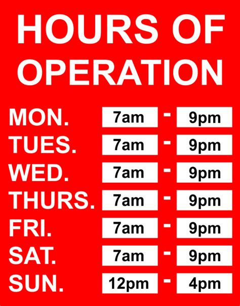 hr hours of operation