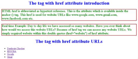 Href Html Tag Example