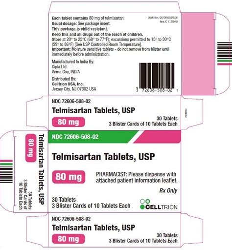 Hs Code For Telmisartan Tablets