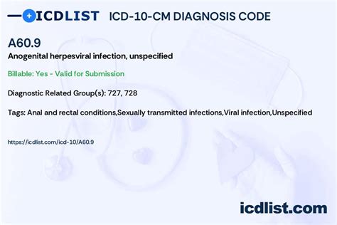 hsv anogenital infection icd 10 code