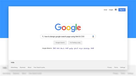html code for google search page