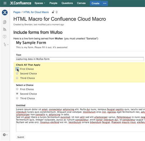 Html Comment Macro Confluence
