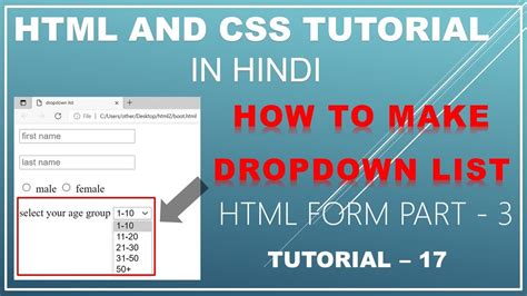Html Drop Down Form