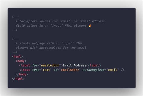 Html Email Autocomplete
