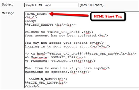 html email code