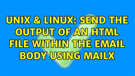 Html Email Using Mailx