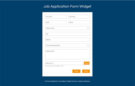 html entry form template