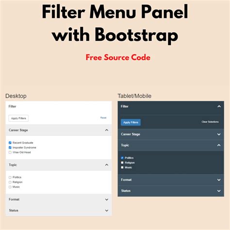 Html Filter Panel