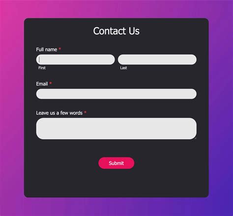 html form design examples with code pdf