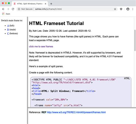 Html Frameset Url