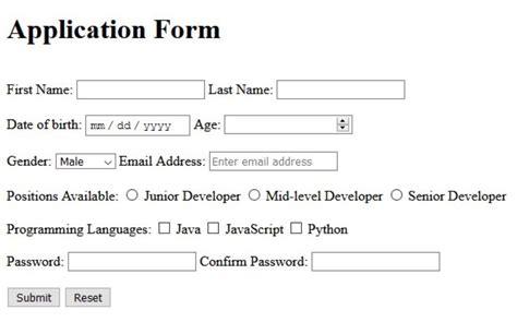 Html Get Form Example