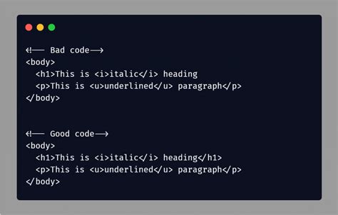 Html Good Practice Tags