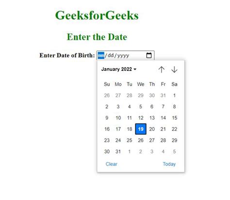 Html Input Date