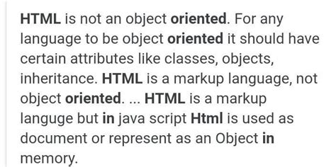 html is object oriented programming language true or false