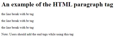 Html Line Break In P