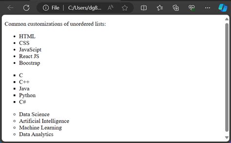 Html Line Break In Unordered List