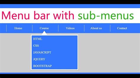 Html Menu Bar