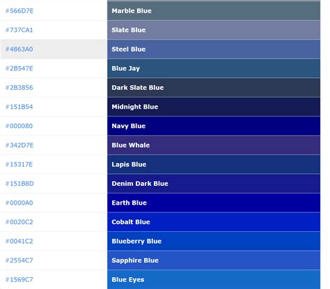 html navy blue color code