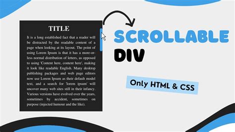 Html Scroll To A Div