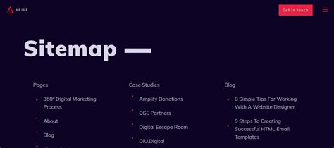 html sitemap example