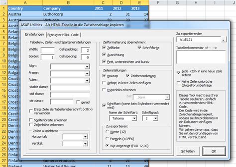 html tabelle in excel kopieren