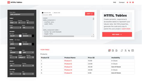 Html Table Underline Row