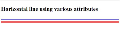 Html Tag Horizontal Line