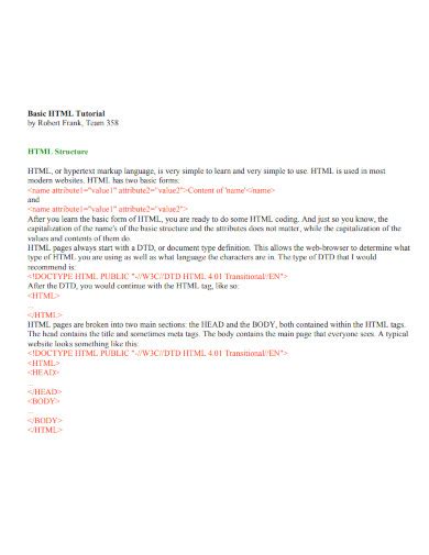 html tutorial with examples