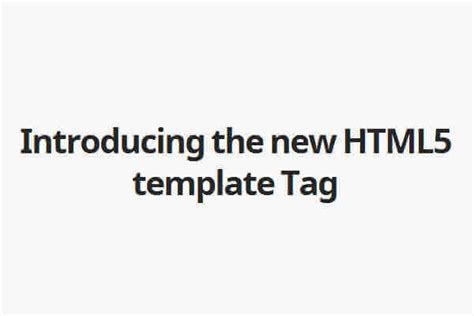 Html5 Template In Tag