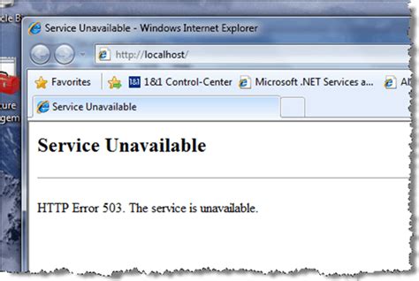 http error 503 the service is unavailable iis