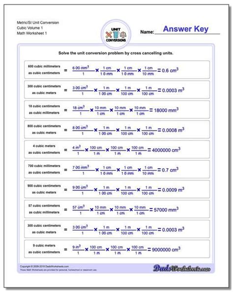 https://www.dadsworksheets.com Metric SI Unit Conversion Worksheets