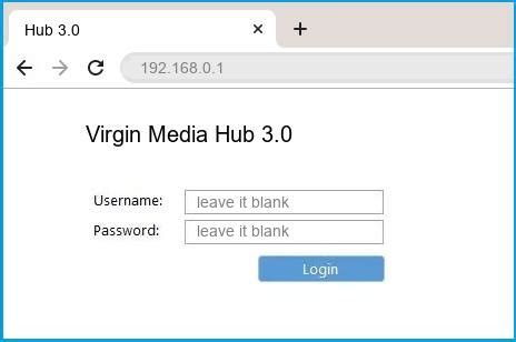 hub 3.0 login virgin media