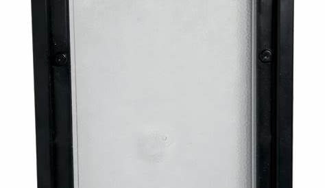 Hublot de porte en métal rectangle nickel satiné 31 x 41