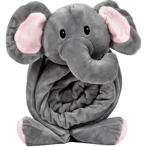 hudson baby animal friend plush security blanket gray elephant