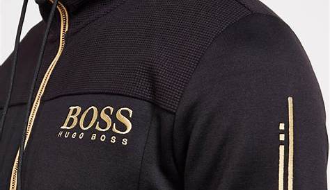 BOSS by Hugo Boss Cotton Saggy Zip Through Hoodie Black for Men - Lyst