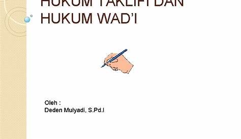 Hukum Taklifi, Hukum Wad'i, Mahkum Bih | PDF