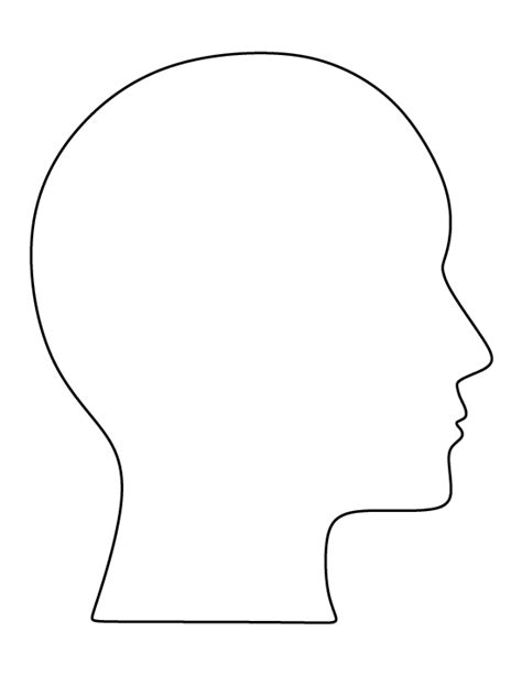 Human head pattern. Use the printable outline for crafts, creating