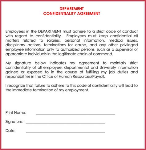 Human Resources Confidentiality Agreement 11+ Free Word, PDF