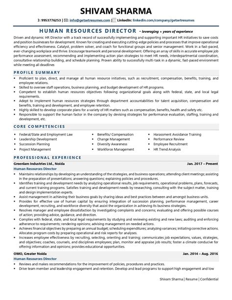 Human Resources Manager Resume Examples Free Resume