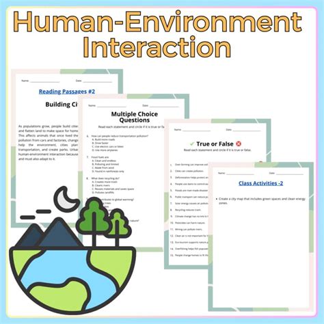 Human Environment Interaction Geography Worksheet