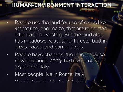 human environment interaction italy