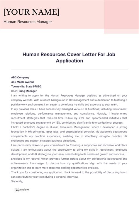 Human Resources Job Application Template