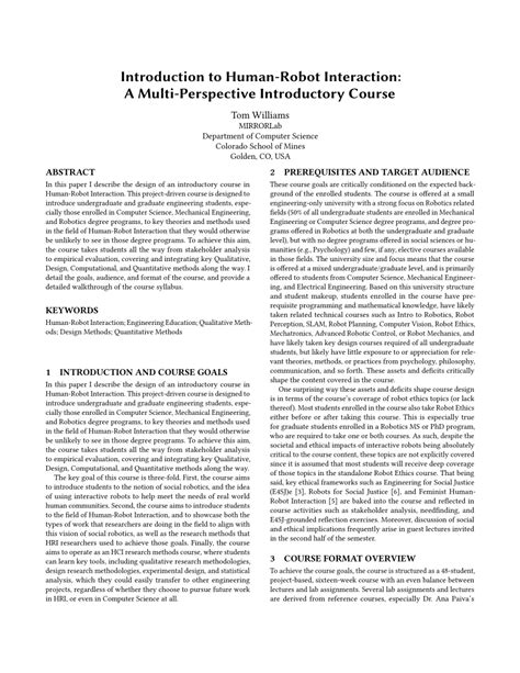 human robot interaction an introduction pdf