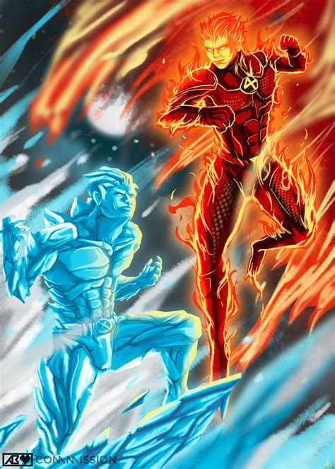 Human Torch Vs Iceman